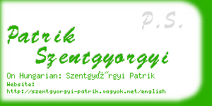 patrik szentgyorgyi business card